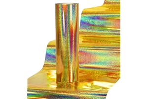 VViViD Gold Holographic Glitter Heat Transfer Vinyl, Iron Designs onto T-Shirts 10” x 8ft