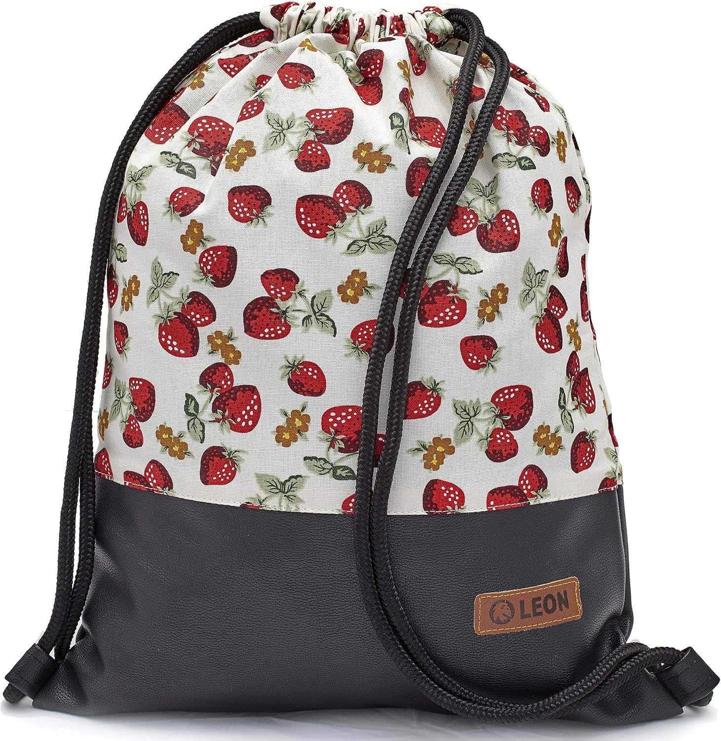 By Bers Leon Gym Bag with Inner Pockets Zip Backpack Bag Bag Women Men & Teenagers Gym Bag Draw String