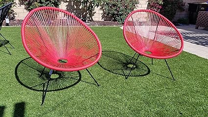 Sky Blue 2pcs Acapulco Chair Indoor Outdoor Lounge Chair Weave Patio Chair All Weather Outdoor Patio Sun Oval Chair Sareg Com