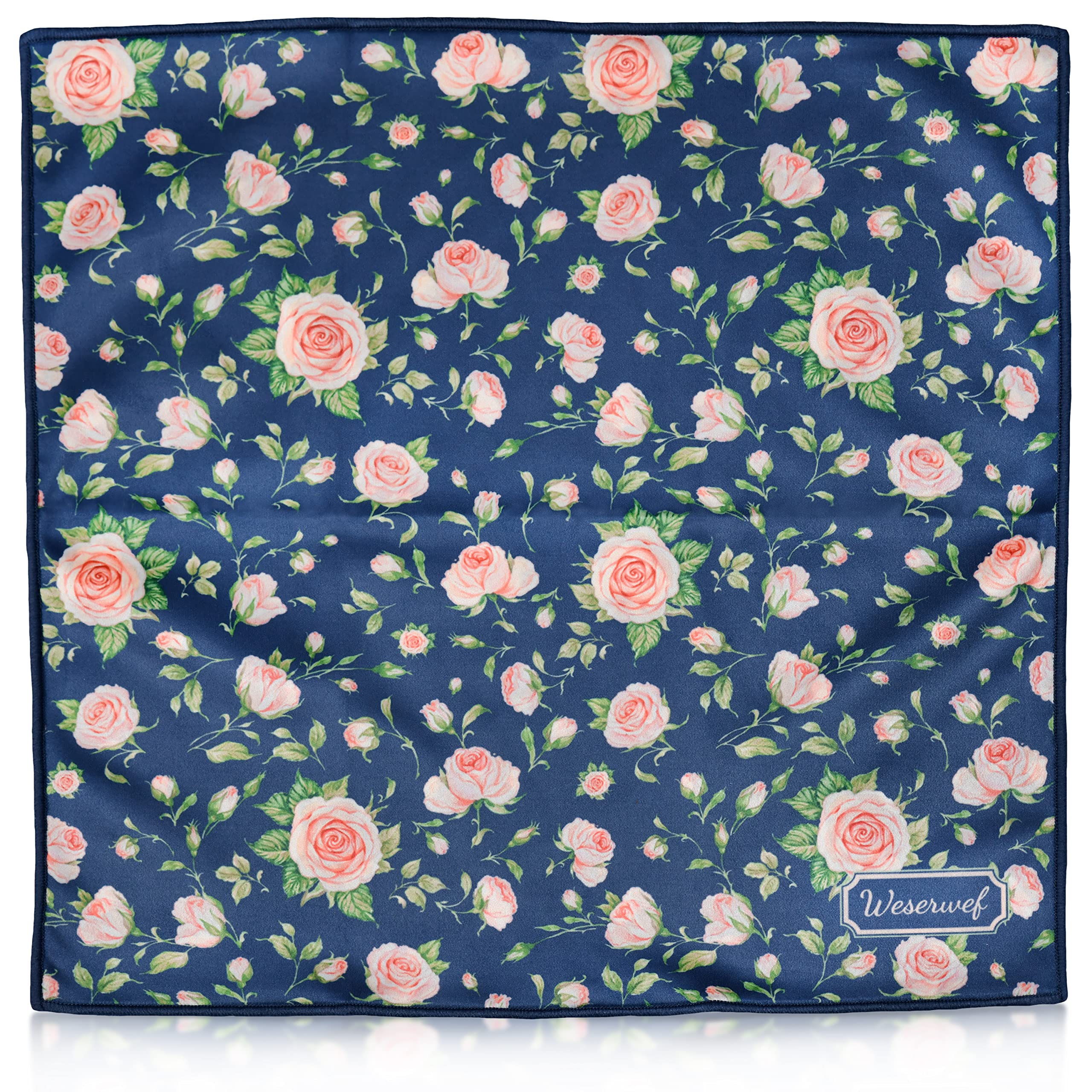 WESERWEF Design Microfiber Glasses Cleaning Cloth, Premium Cleaning Cloths for Spectacles, Lens, Screens, Tablets, Eyeglasses, 12" x 12", Ultra-Soft & Scratch-Free (rose)