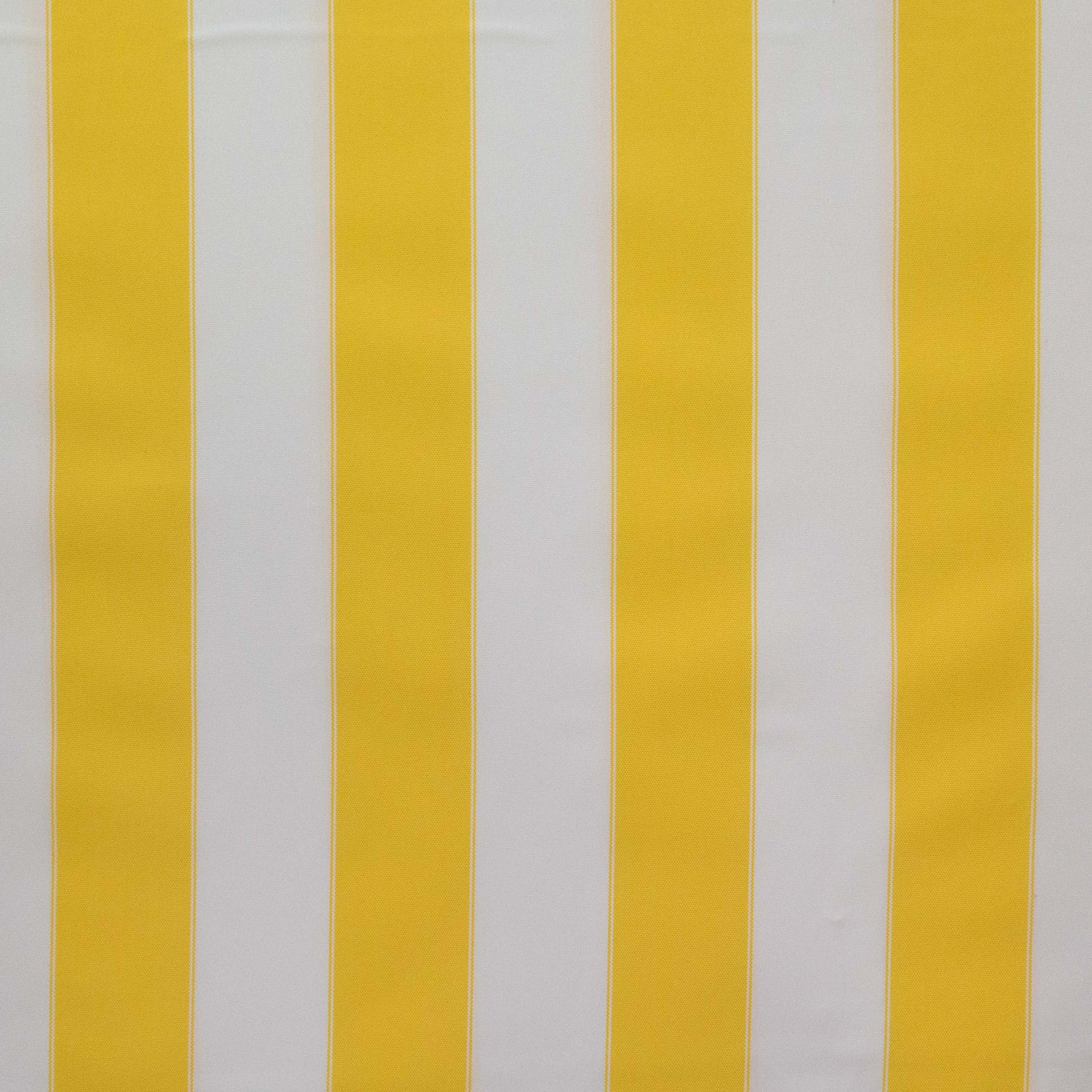 Stripe Indoor Outdoor Waterproof Canvas Yellow White Fabric by The Yard (F.E.)