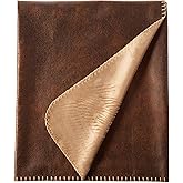 Terry Town DP1718-BROWN-1 Rustic Ranch Throw w/Bonded Beige Mink, Brown, 50" x 60"