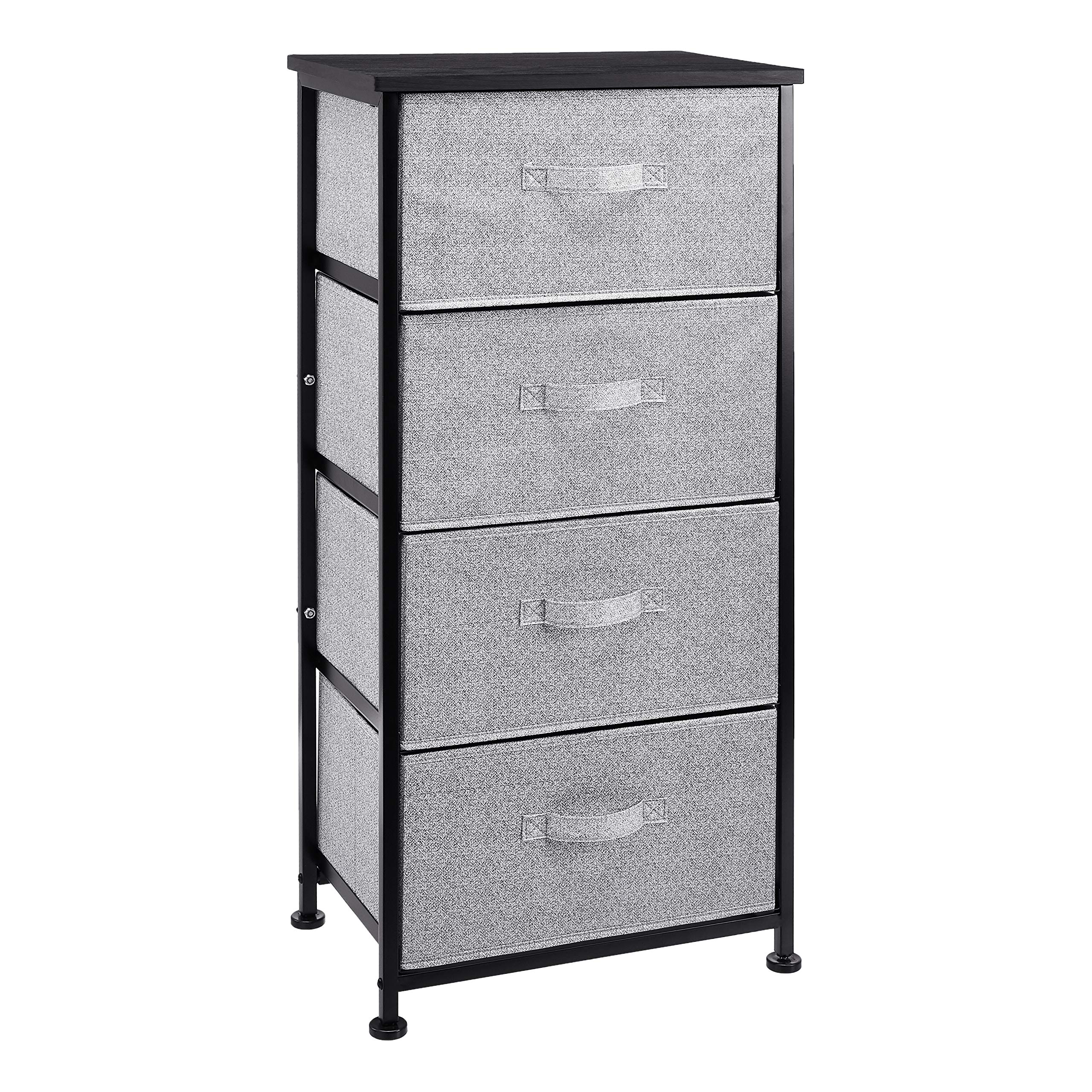 Photo 1 of Amazon Basics Fabric 4-Drawer Storage Organizer Unit for Closet, Black
