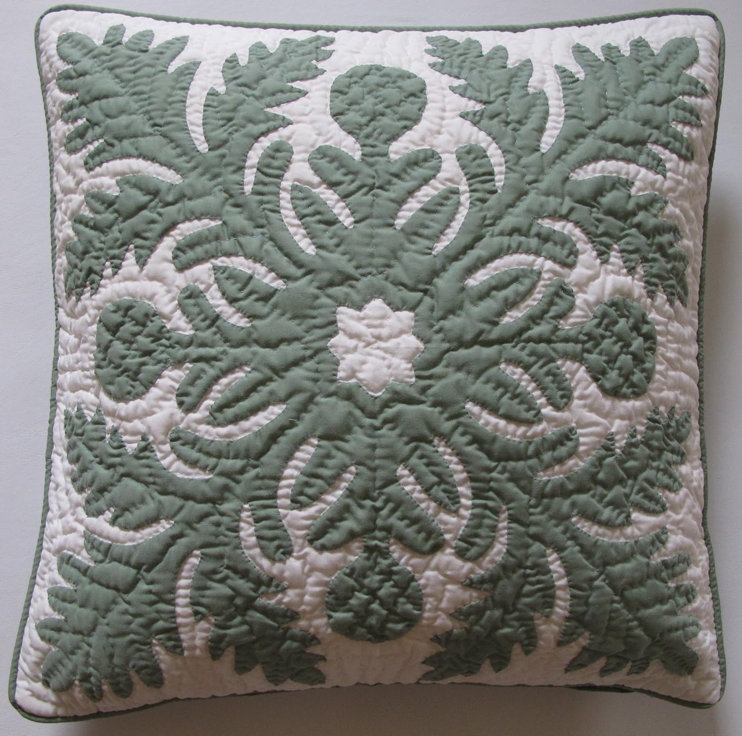 2 Hawaiian Quilt Pillow Covers, Cushions, 100 Hand Quilted