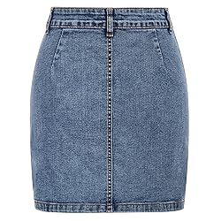 GRACE KARIN Women's Casual Button Down Denim Skirt
