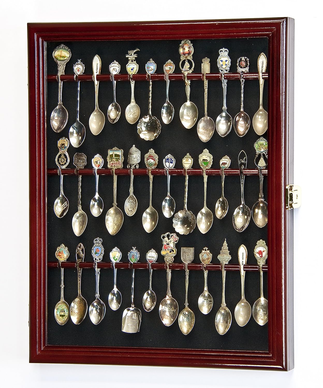 36 Spoon Display Case Holder Rack Wall Mounted