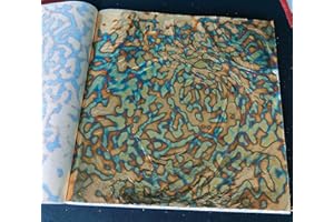 JINRUISI Variegated Gold Foil Leaf 50 Sheets Booklet Colorful Imitation Gold Leaf Gilding Craft Decoration Art (Starry Sky Gold)