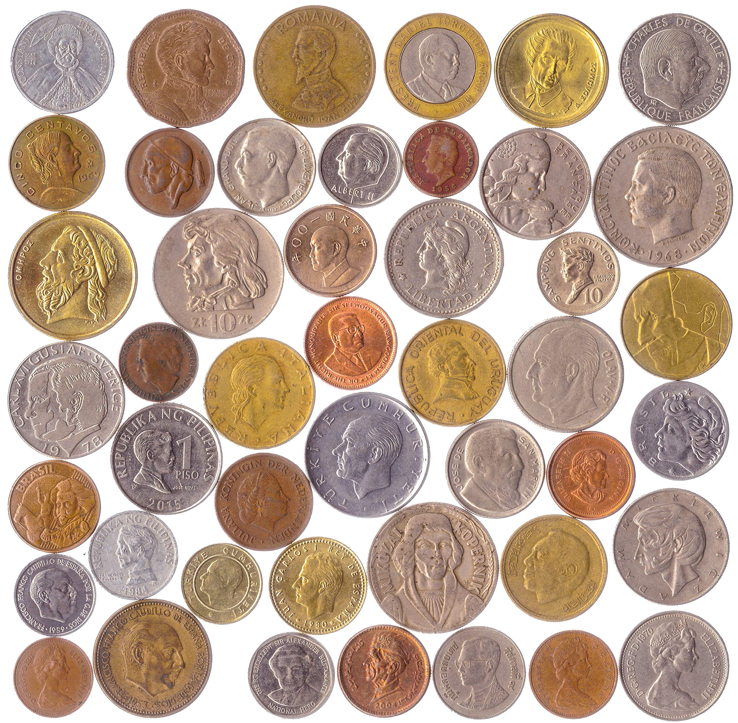 20 Different Coins With Portraits Of: Presidents, Dictators, Leaders, Heroes, Kings and Queens, Scientists and Innovators, and Many Other Famous Persons: Lords, Rulers, Sovereigns, Monarchs, Princes