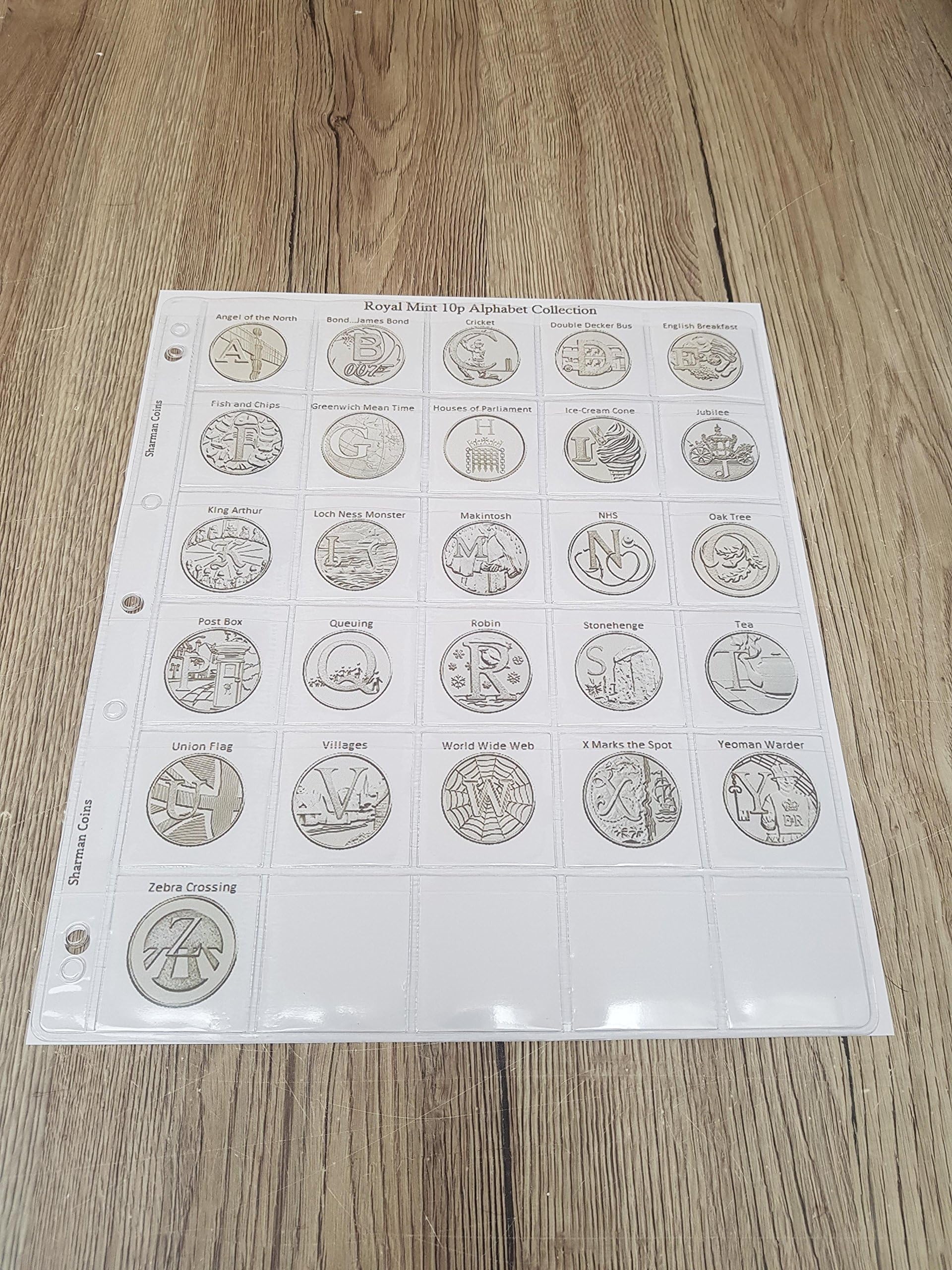 Coin Album Pages for 10p Alphabet Coin Collections
