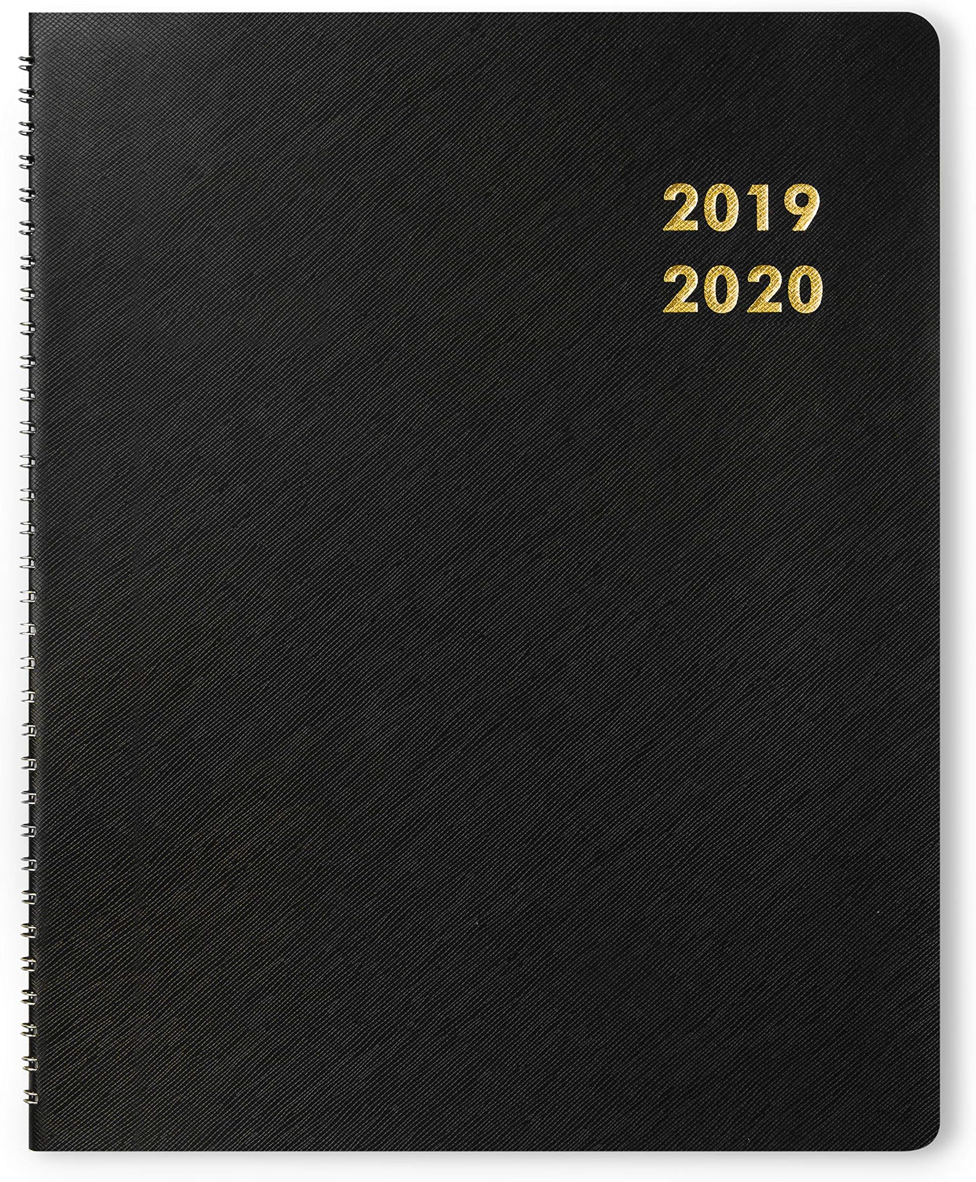 Monthly Planner Academic Diary 2019-2020, Dexmon Yearly Planner, Twin-Wire Bounded 21cm x 28cm, Large, Black