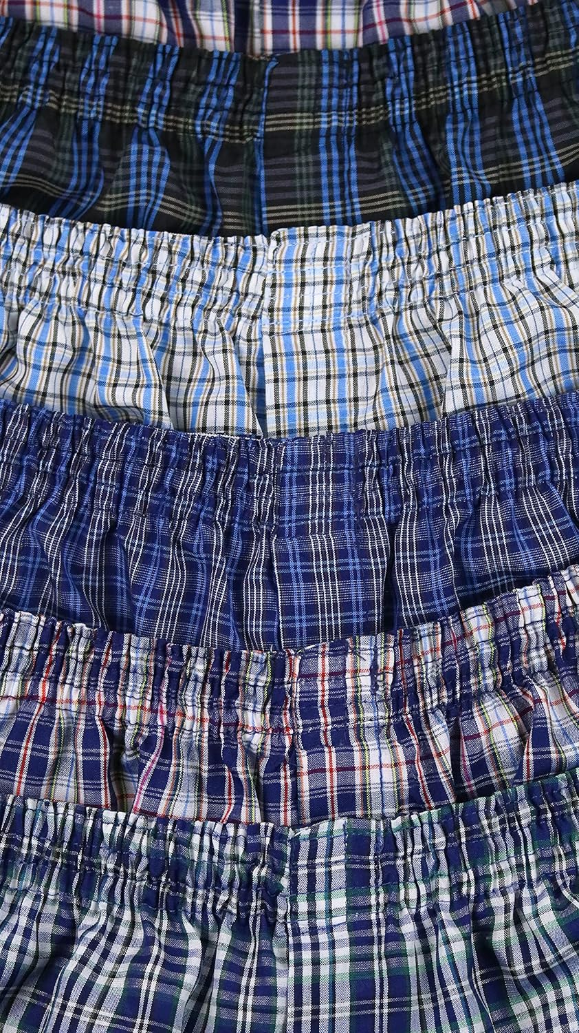 ToBeInStyle Boys' Pack of 6 Tartan Patterned Boxer Shorts: Clothing