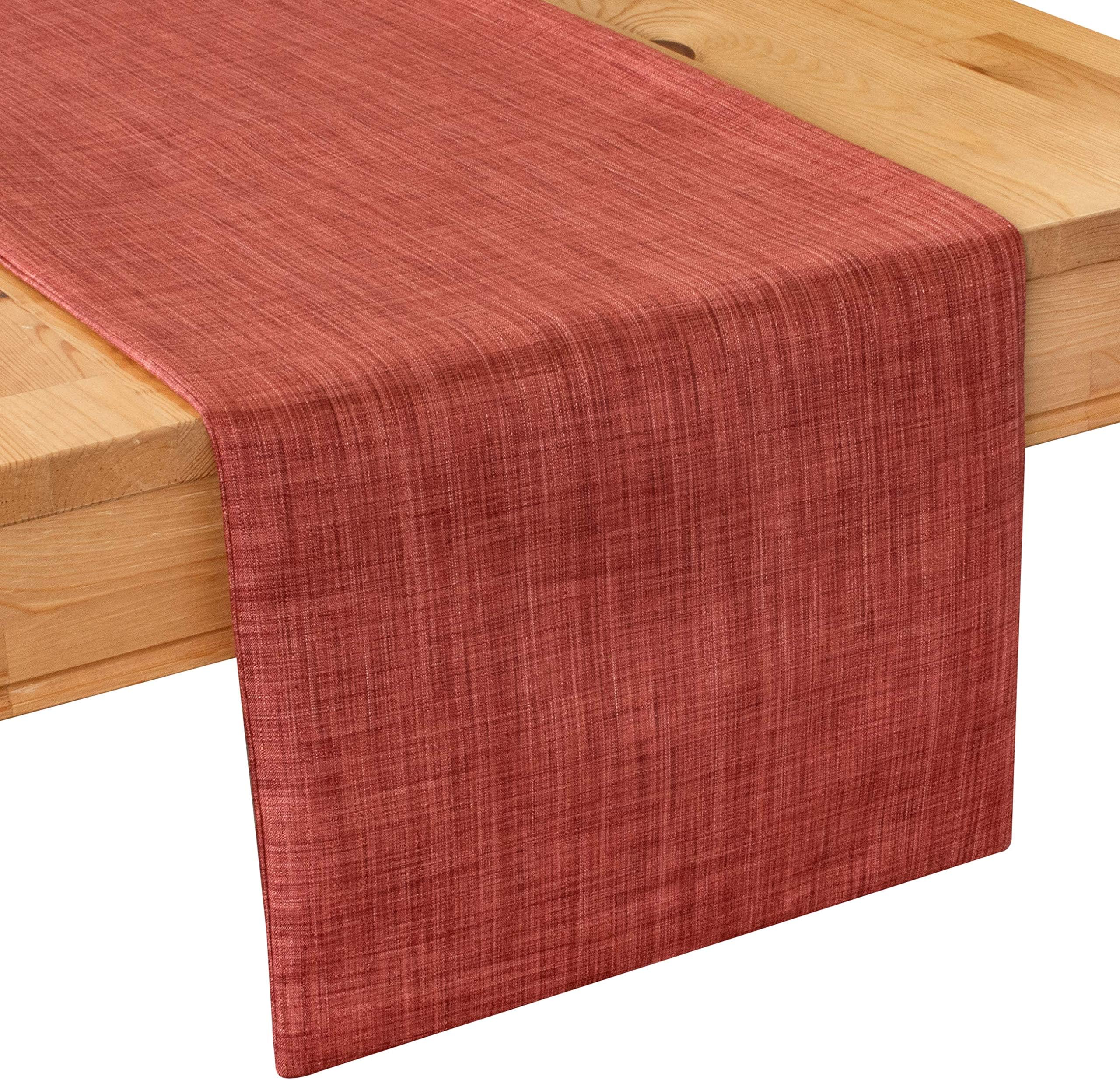 The White Petals Rust Side Table Runners (13x36 inch, Pack of 1) Fabric Lined | Properly Finished, No Fray Edges | for Home, Kitchen, Dining Room, Holiday, Wedding Party Décor