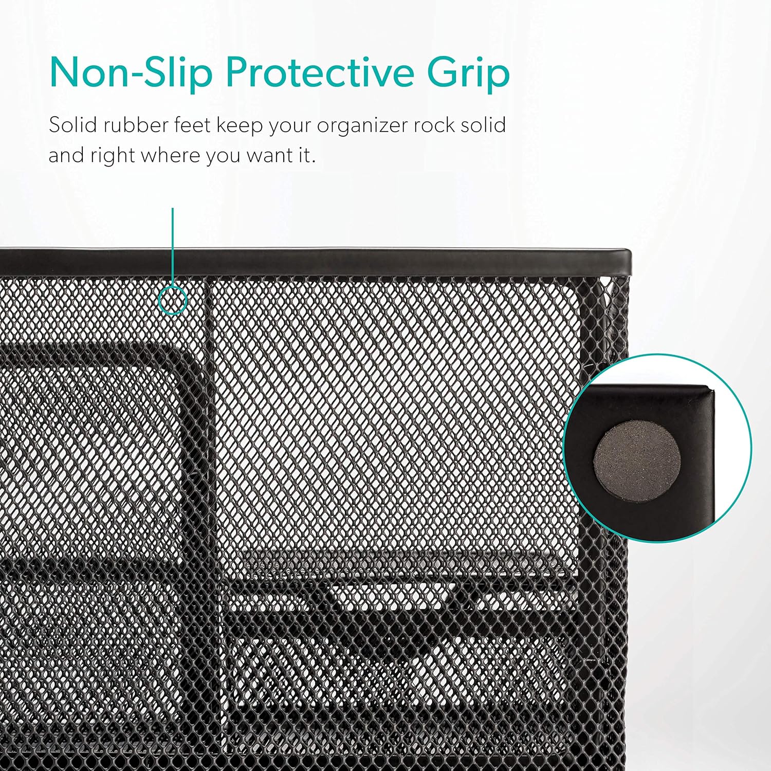 Mindspace Office Desk Organizer with 6 Compartments + Drawer | The Mesh Collection, Black: Home Improvement