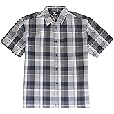 YAGO Men's Casual Checkered Relaxed Fit Button Up Short Sleeve Work Shirt