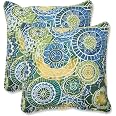Pillow Perfect Outdoor Omnia Lagoon - Cuscino per sedia con angoli arrotondati, set da 2