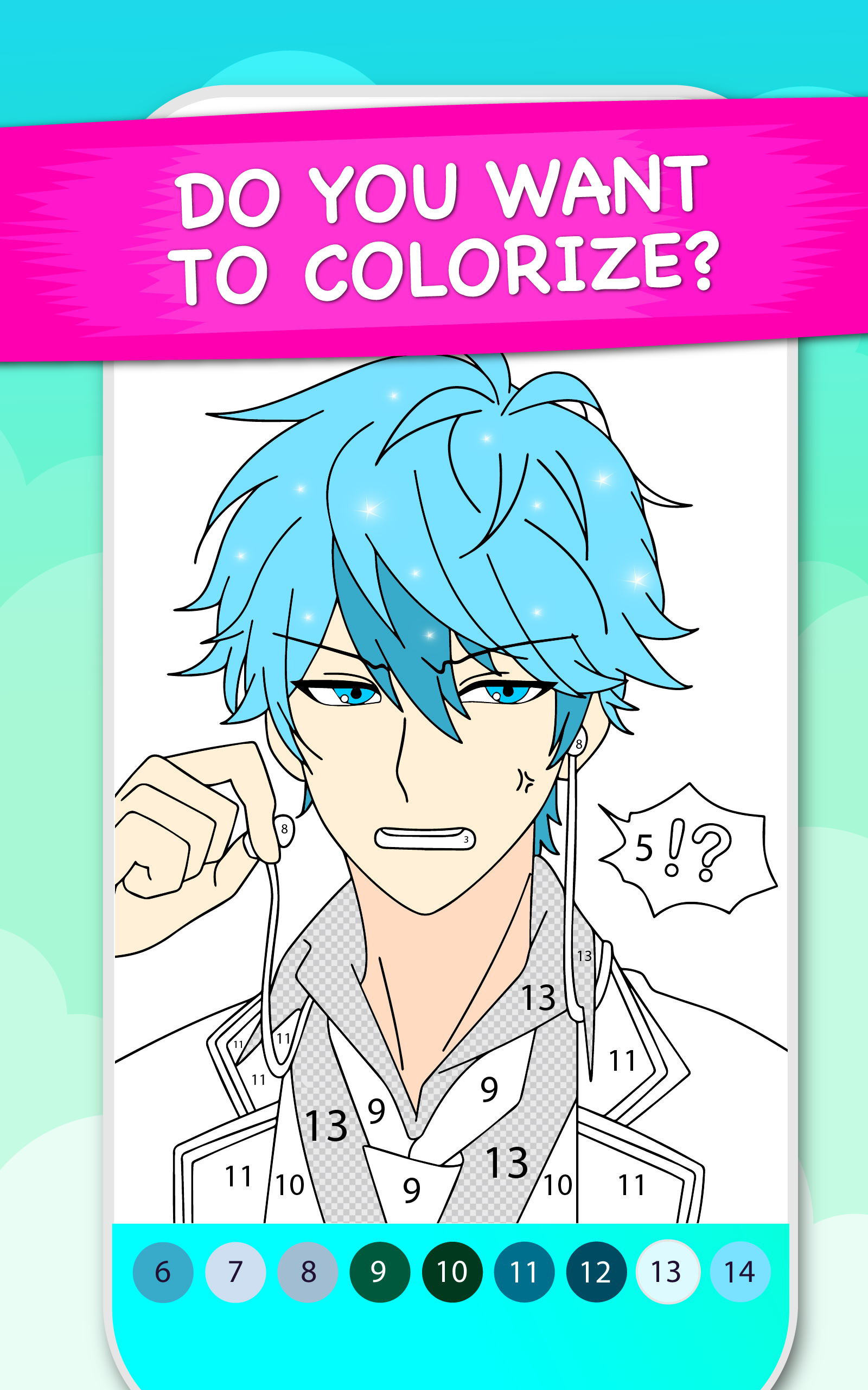 Anime Manga Color by Number Kawaii Coloring Book Apps