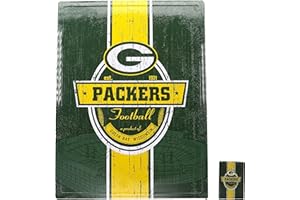 NFL 16" x 12" Tin Sign for Sports Fan Game Room - Bonus Magnet
