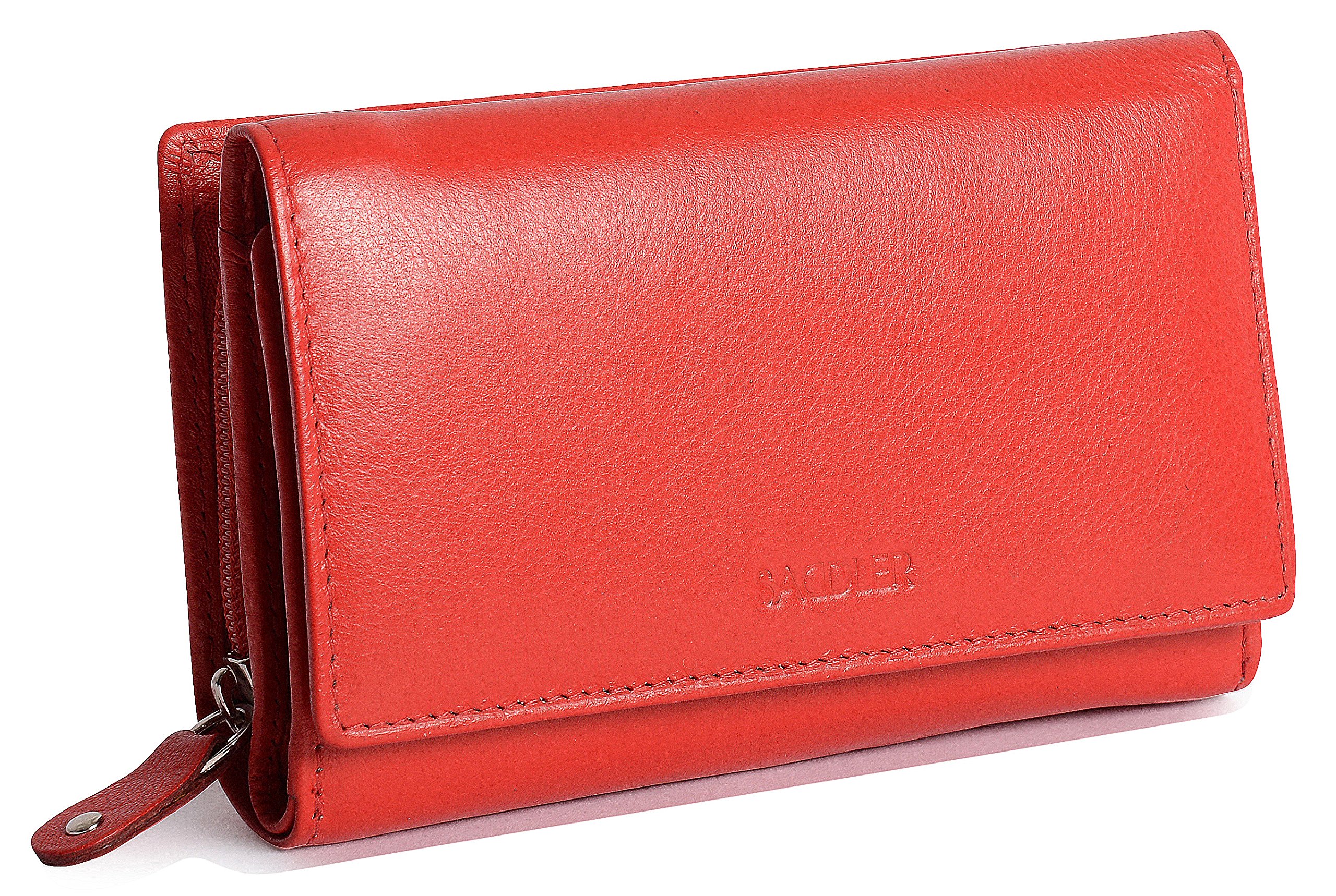 SADDLER Women’s Medium Size Trifold Leather Purse Wallet – RFID Protected, Holds up to 10 Cards, Coin and Note Sections - Gift Boxed — image 1