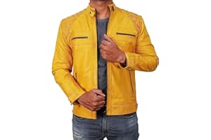 Mens Vintage Retro Biker Cafe Racer Jackets - Diamond Quilted Style Genuine Leather Motorcycle Jacket