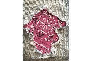 HOLEYPATCHES Bandana Fabric Peek-A-Boo Iron ON Patches by Holey Patches in Assorted Colors/Sizes (Hot Pink, 4" x 7" (Set of 2))