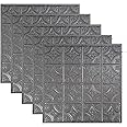 Great Lakes Tin Hamilton Pewter 2ft x 2ft Lay in Ceiling Tiles - Perfect for DIY and Home Renovation Projects - Easy to Install (5 Pack)
