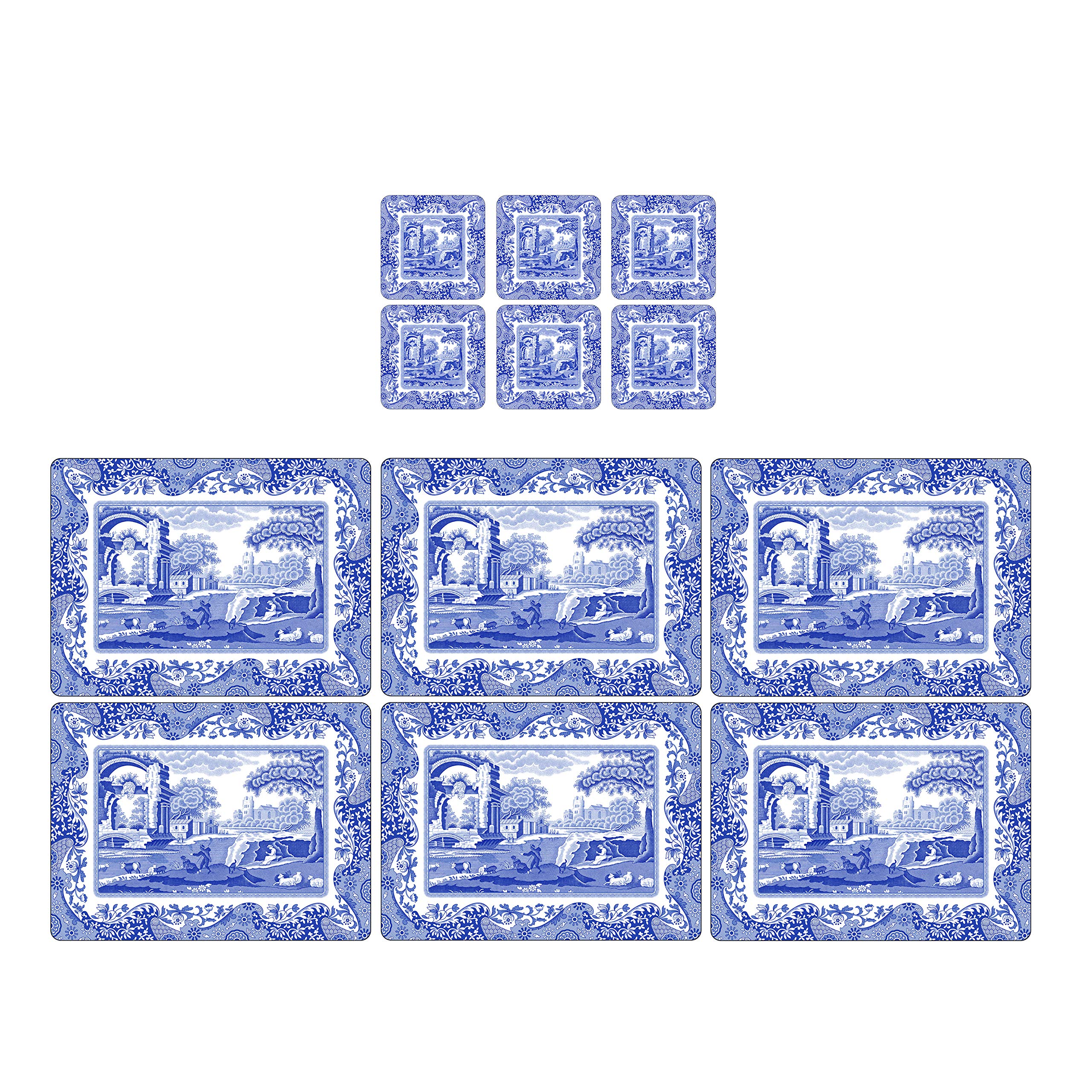 Pimpernel Blue Italian Placemats and Coasters Set