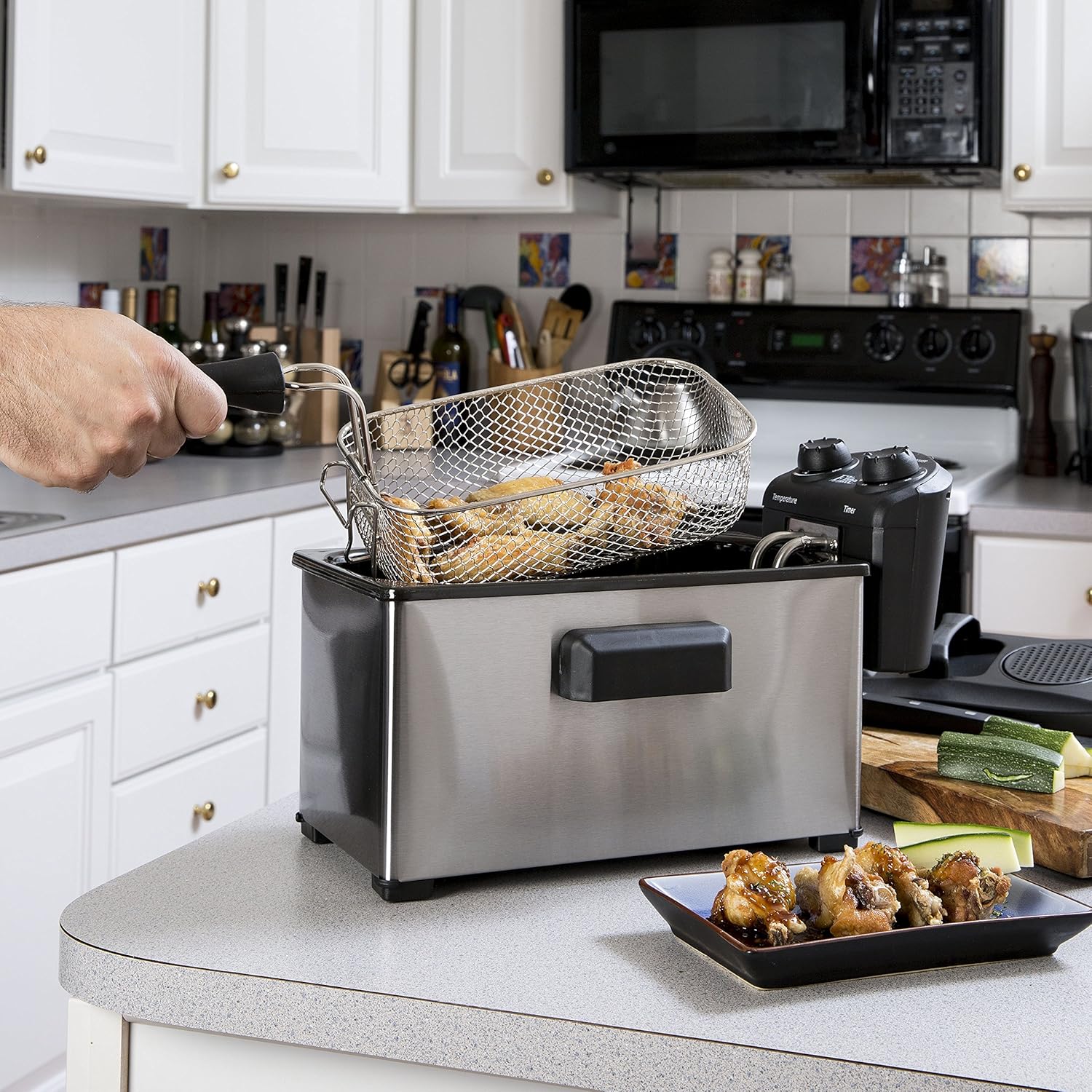 Elite Gourmet EDF3500 MaxiMatic 3.5 Quart Deep Fryer Stainless Steel