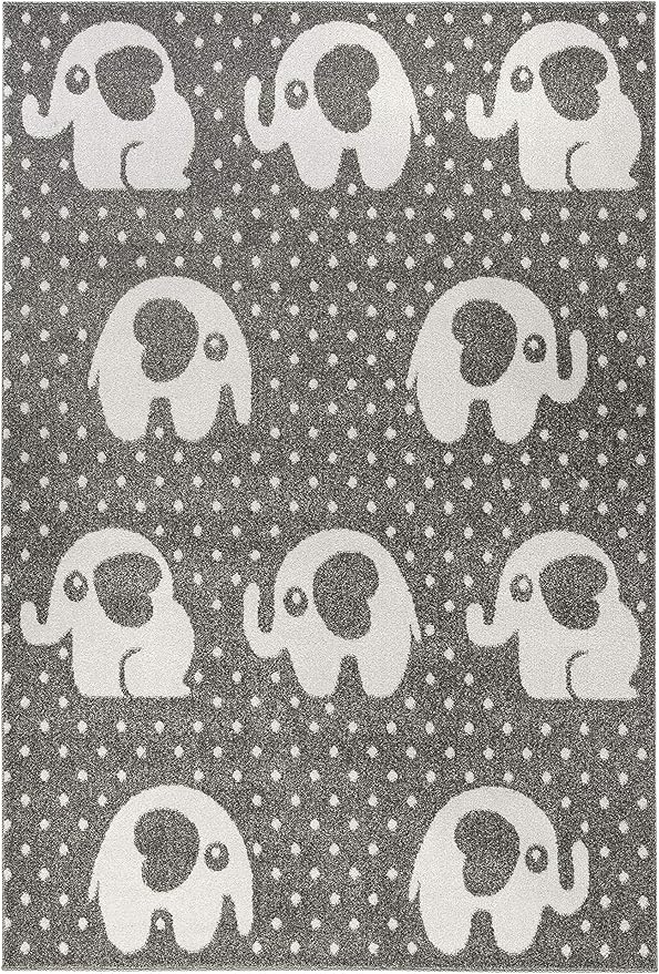 Amazon.de: Safari Modern Kinderteppich Jungeteppich mit Elefanten