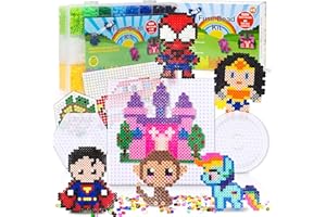 SHINSHIN CREATION Large Fuse Beads kit, Melty Beads Melting Beads for Kids Crafts | Iron Beads for Kids kit - Fuse Beads Pegboards, pearler Beads. Hama Beads Compatible - 5200pcs 5mm