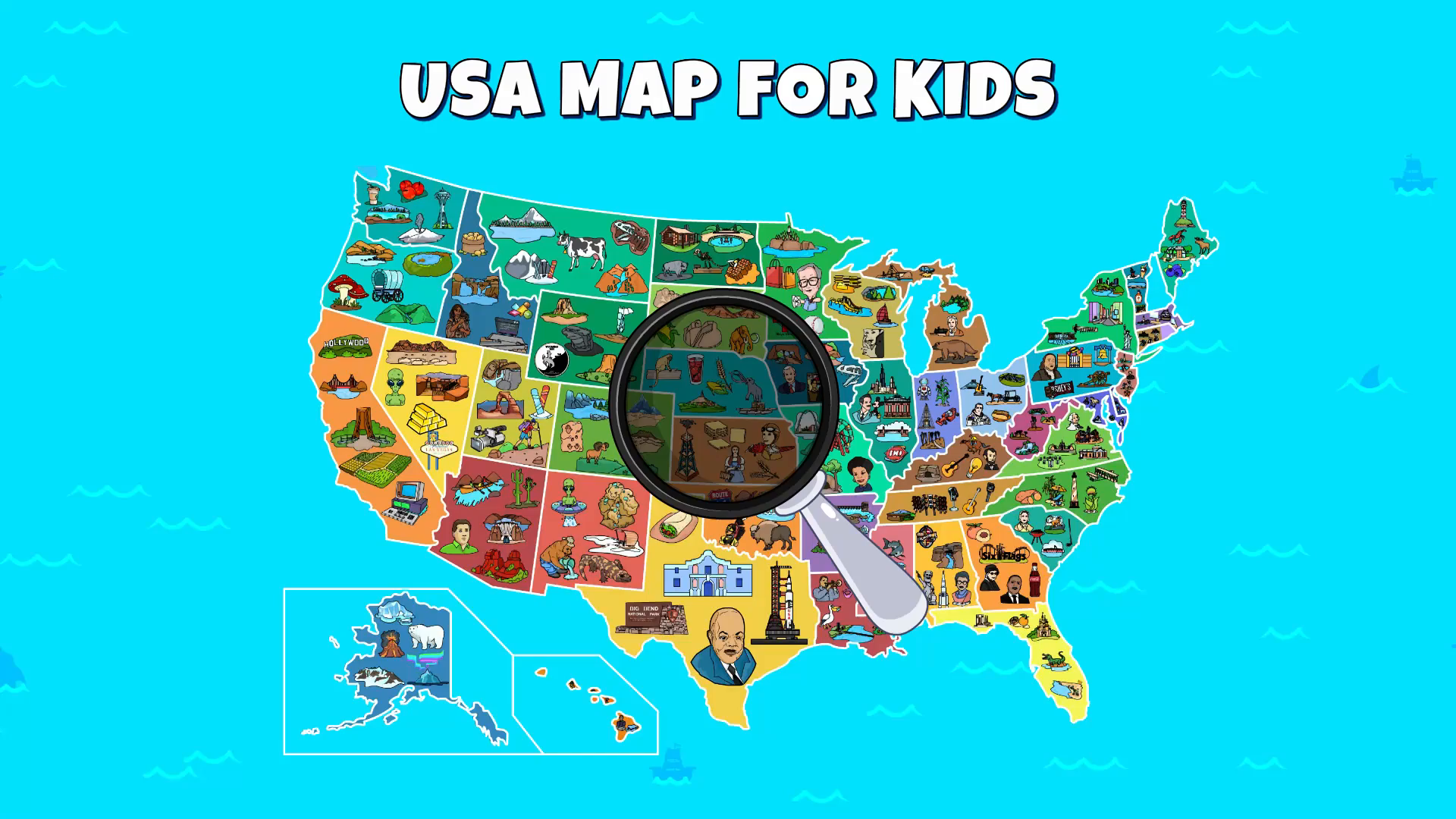 US States Quiz USA Capitals Map & Flags Puzzle Learning Games for Kids
