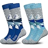 Hylaea Merino Wool Ski Socks Kids, Knee-high Warm Thermal Snowboard Skating Socks for Boys Girls Toddler