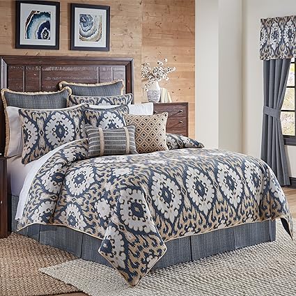 Croscill Kayden 4pc Cal King Comforter Set Blue 4 Piece Amazon