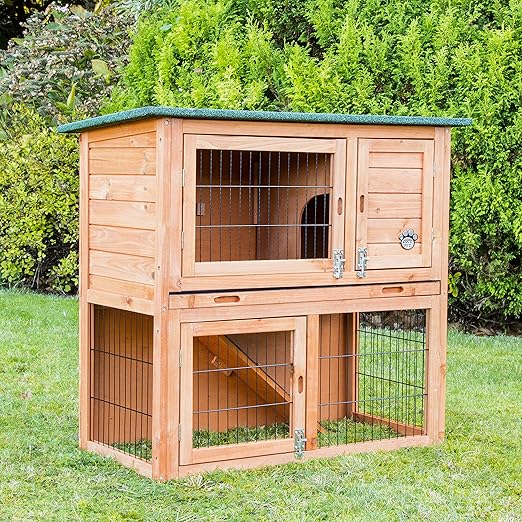 COZY PET Pink Rabbit Hutch/Hide/Run Guinea Pig House Ferret Cage Rabbit