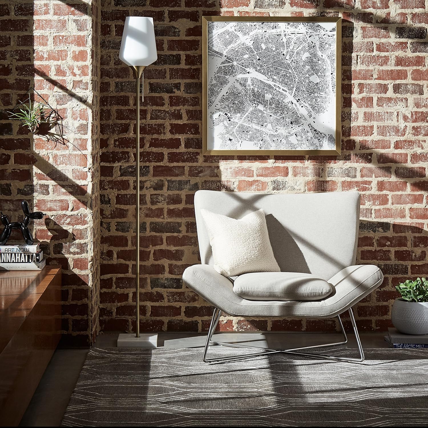  Brand – Rivet Farr Lotus Accent Chair, Felt Grey: Kitchen & Dining