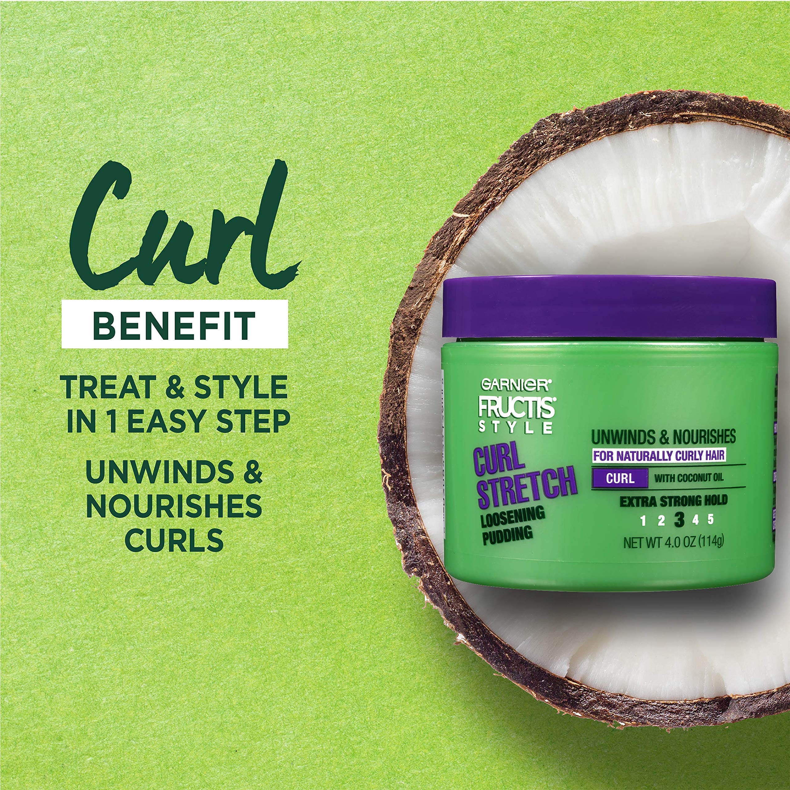Garnier Fructis Style Curl Stretch Loosening Pudding, Naturally Curly Hair, 4 oz. (Packaging May Vary), 2 Count