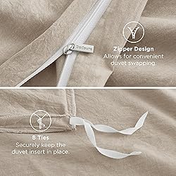 Bedsure 100% Washed Cotton Duvet Cover Oversized