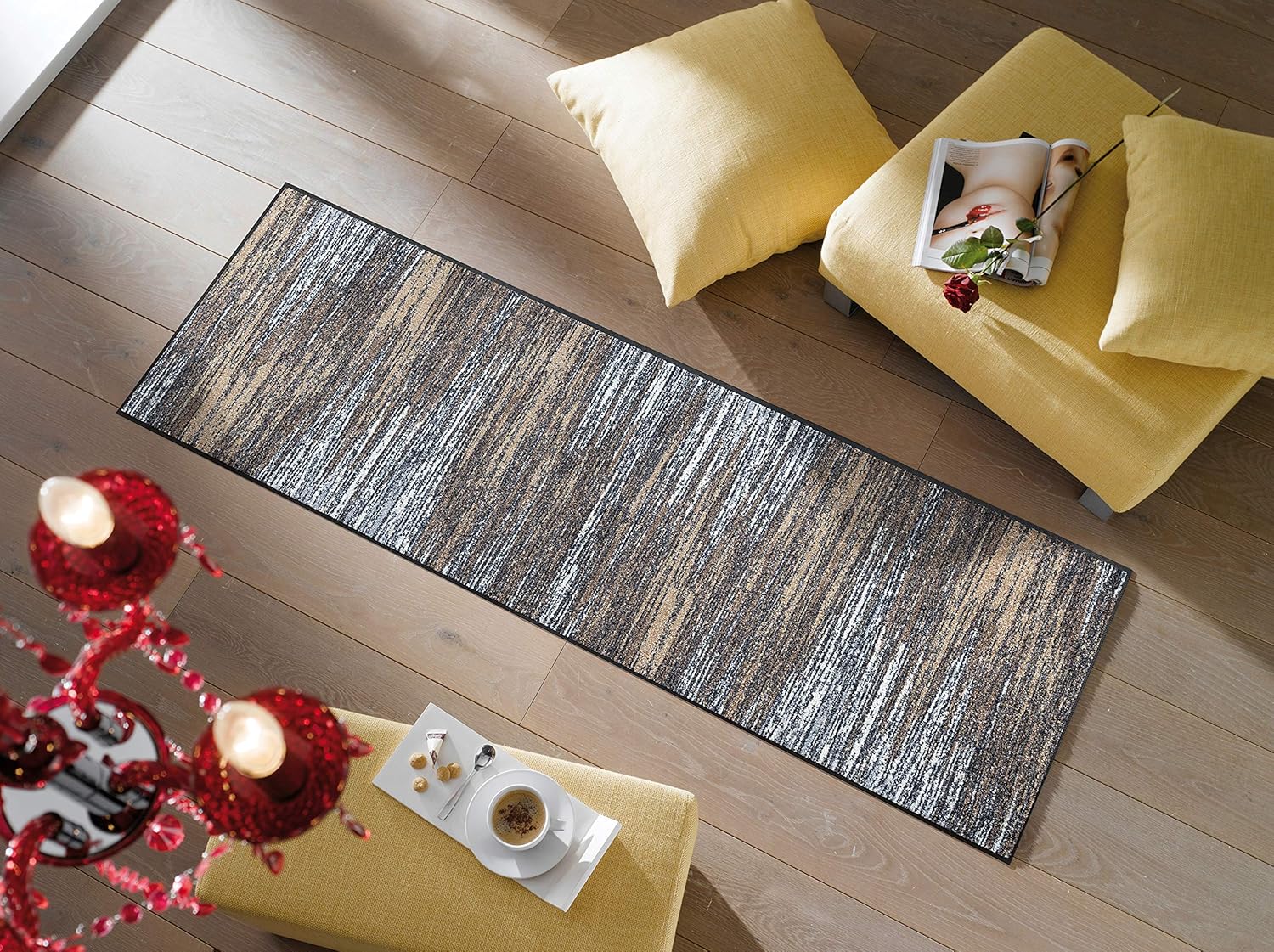 Wash&Dry Door Mat, Acrylic, Beige, 60x180 cm, Multicolor, 60 x 180 cm (Rectangular) - Image 4