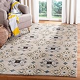 SAFAVIEH Area Rug 8x10 - Wyndham Collection - Large - Beige & Multi, Handmade Wool, Modern Design, Ideal for Living Room, Bed
