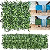DOPGIB Artificial Grass Wall Backdrop,10"x 10"(16P) UV-Anti Boxwood Faux Green Wall Panels for Interior, Greenery,Garden and Indoor Outdoor Fake Plant Decor