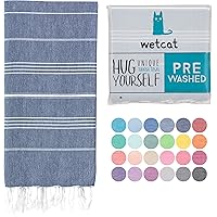WETCAT Turkish Beach Towel Oversized 38x71 100% Cotton Sand Free Quick Dry Extra Large Turkish Towel Light Travel Towel for A