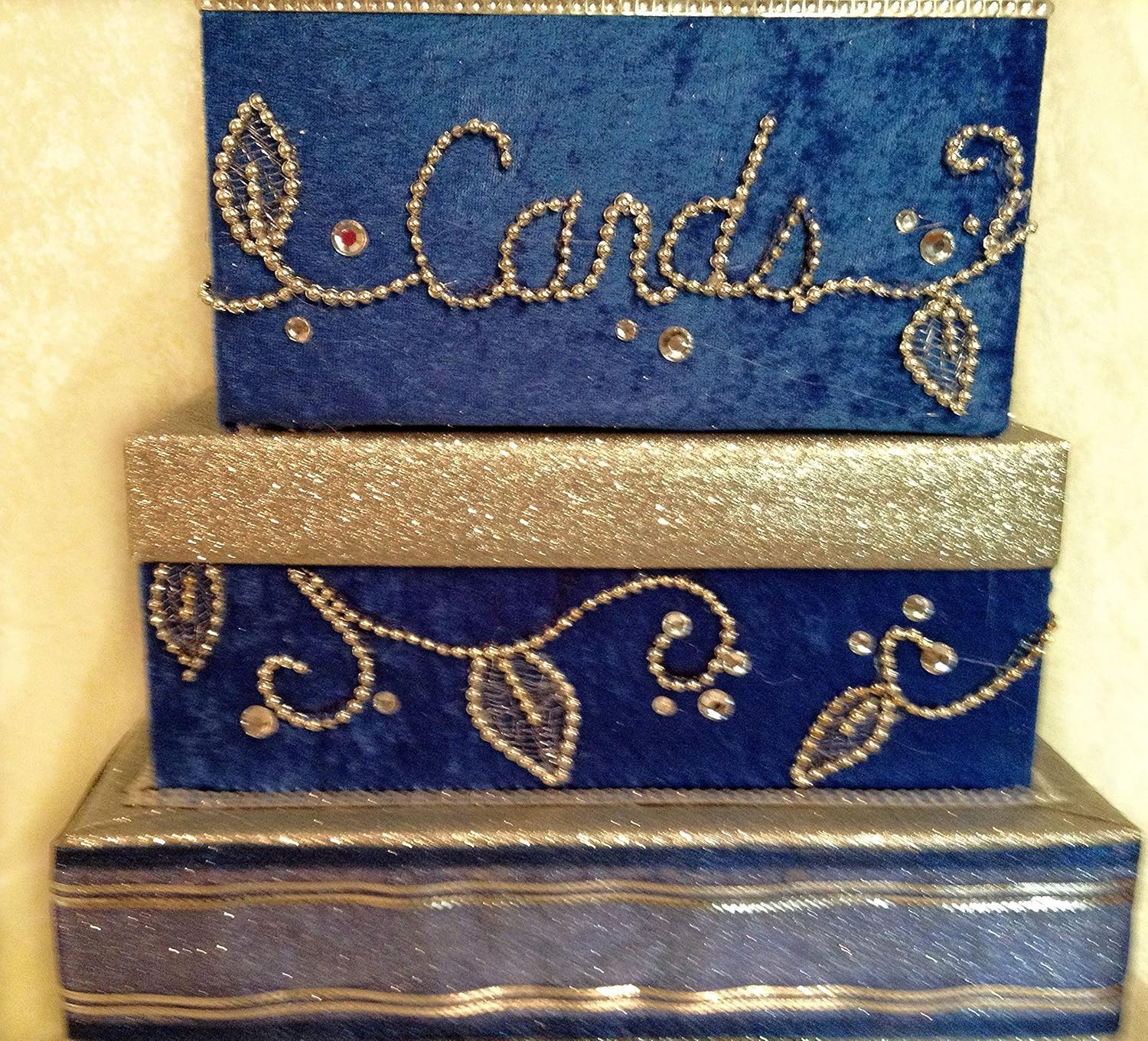 Amazon Com Royal Blue Wedding Card Box Bling Handmade Custom Beadwork Handmade