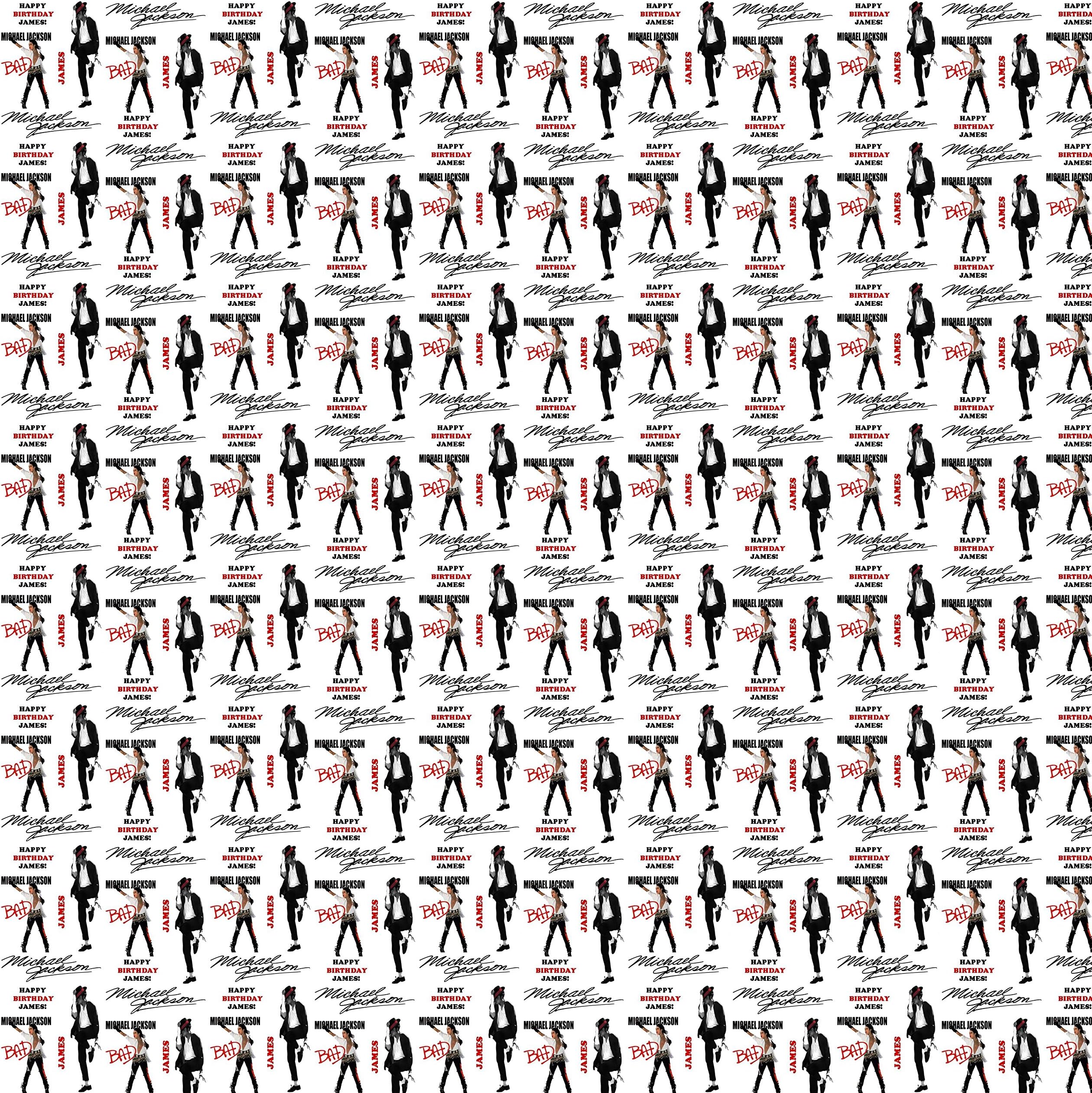 Personalised Birthday Gift Wrap Michael Jackson 16th 18th 21st 40th 50th