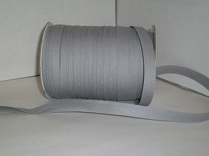 SILVER Double Fold Bias Tape 50 Yds. 1/2 Inch wide
