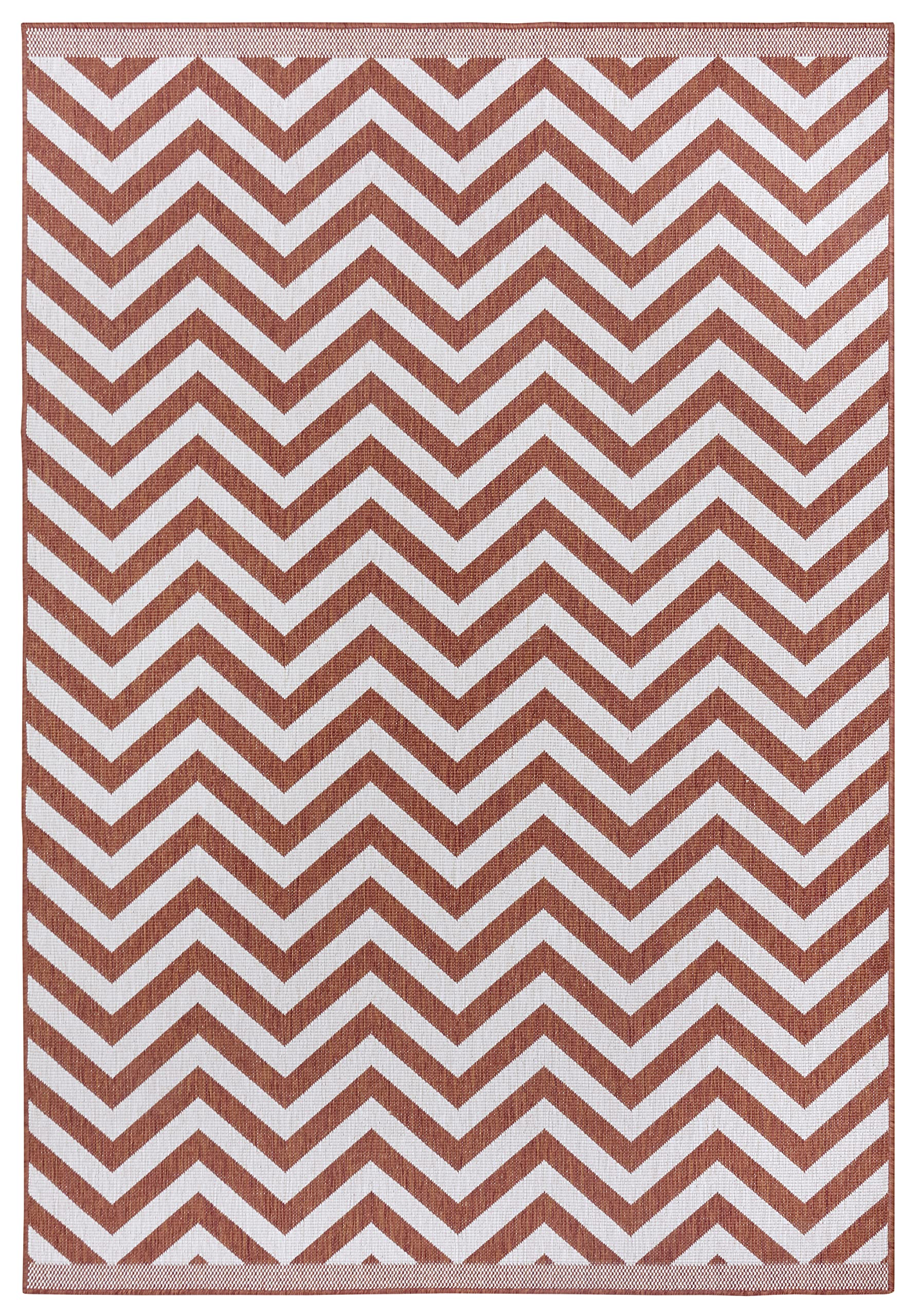 NORTHRUGS Indoor and Outdoor Rug Palma 80 x 150 cm Reversible Rug Weatherproof Modern Design Zigzag Pattern Rug for Balcony Patio Garden Conservatory Living Room Waterproof