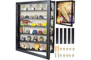 Houstimi Black Shadow Box Frame 16x20 Deep Shadow Box with Shelves Pet Memorial Shadow Box Display Case with Linen Back for F
