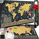 OVANTO Scratch Off World Map & US Map-Durable