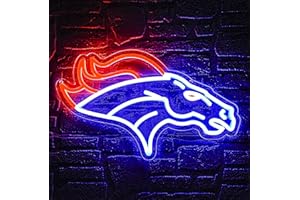 Brineon Neon Sign for Wall Decor,Neon Sign for Man Cave or Garage Decor,Birthday Gifts for Men with Footaball or Rugby Team Logo Sign,Blue Neon Sign for Bar,Dorm,Party Decorations,Game Room Decor Size