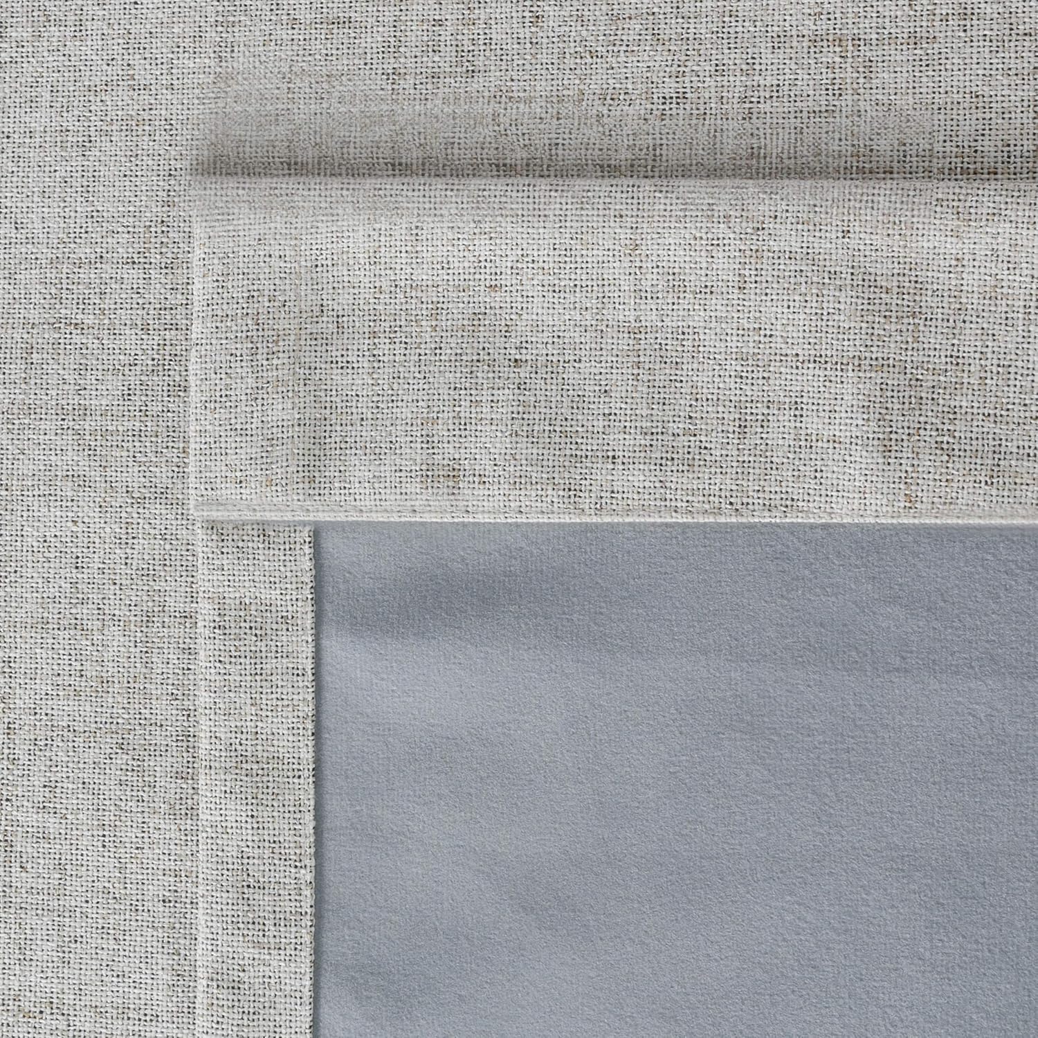 LORDTEX 100% Blackout Curtains for Bedroom Linen Textured Burlap Room Darkening Curtains Thermal Insulated Window Treatment Drapes Light Blocking for Kitchen Room (2 Panels, 52 x 108 inches, Cream): Home & Kitchen