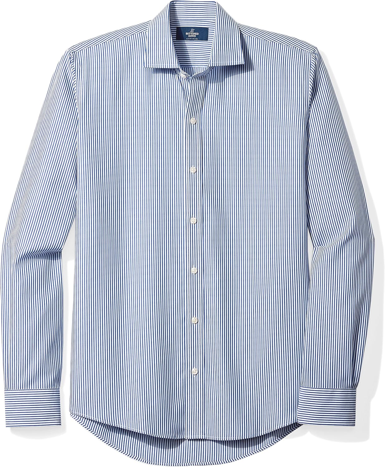  Brand - BUTTONED DOWN Men's Slim Fit Stripe Dress Shirt, Supima Cotton Non-Iron: Clothing