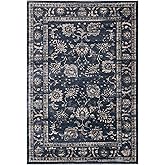 SAFAVIEH Vintage Collection Area Rug - 8' x 10', Dark Grey & Cream, Oriental Traditional Distressed Design, Non-Shedding & Ea